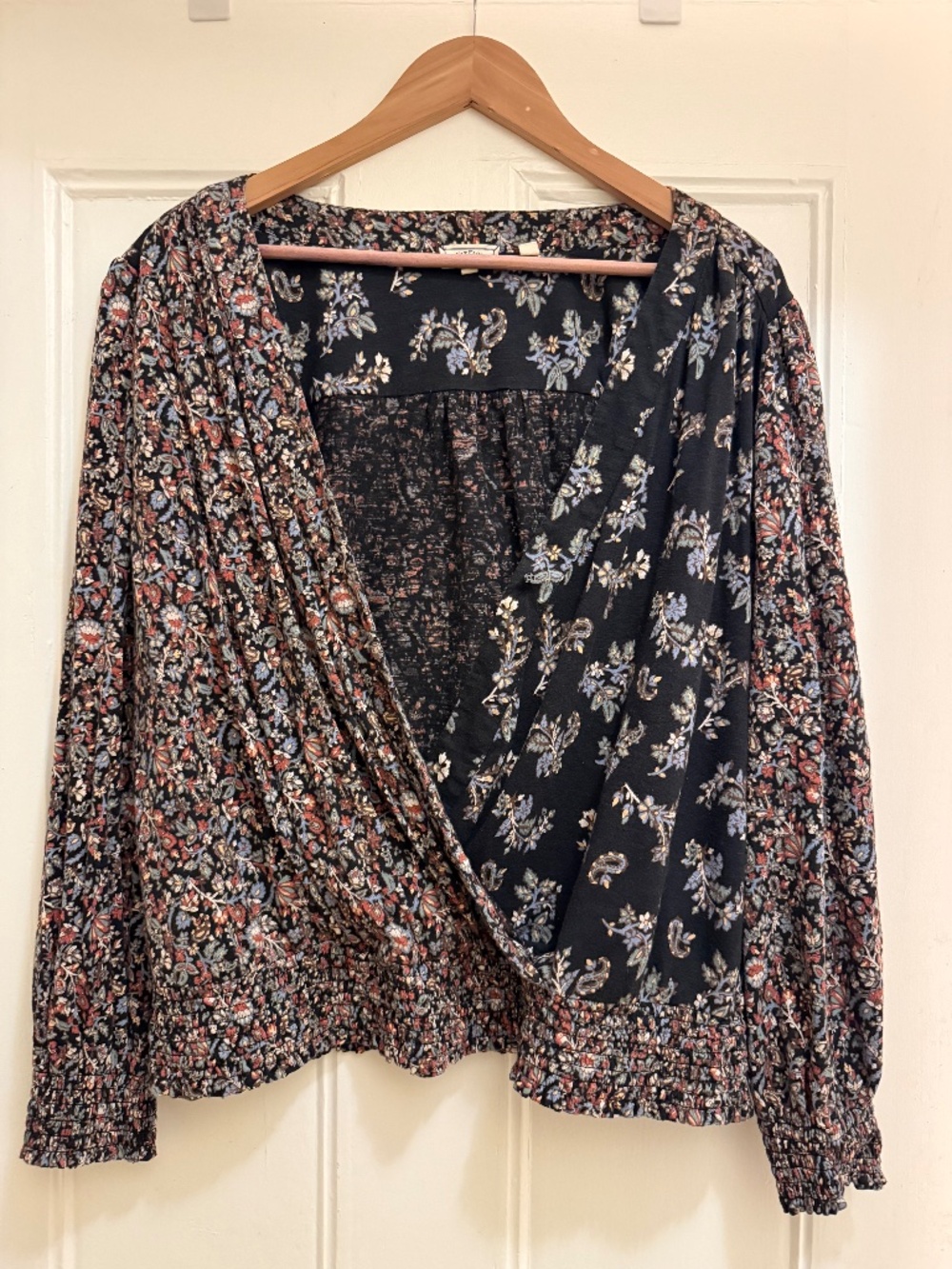 Fat Face Black Floral Top